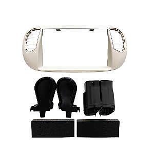 Moldura 2 Din Fiat 500 2007 A 2015 Pérola Padrão Chinês