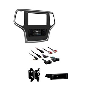 Moldura 2 Din Jeep Grand Cherokee 2014 A 2017 + Interface Prata
