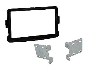 Moldura 2 Din Renault Duster Logan Sandero Black Piano