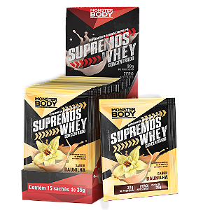 Whey Concentrado Baunilha Supremo´s - Display c/ 15 Sachês de 35g