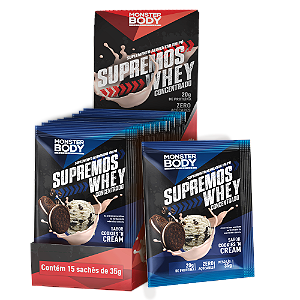 Whey Concentrado Cookies And Cream Supremo´s - Display c/ 15 Sachês de 35g