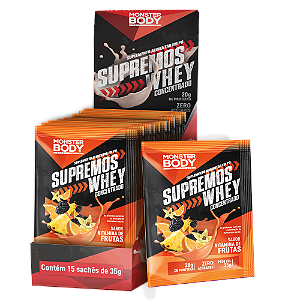 Whey Concentrado Vitamina de Frutas Supremo´s - Display c/ 15 Sachês de 35g