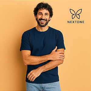 Camiseta masculina algodão egípcio azul - G