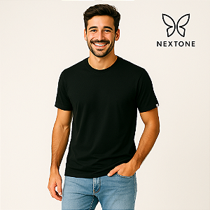 Camiseta masculina algodão egípcio preta - GG