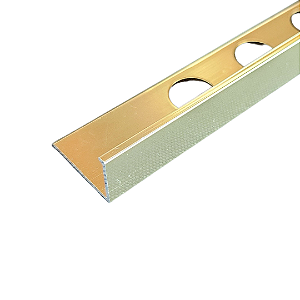 Perfil Alumínio Escadas e Acabamento de Porcelanato 12mm - Dourado
