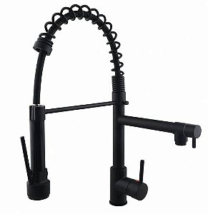 Torneira Monocomando Gourmet Mesa Preto Fosco – Alt. 48cm – Comp. 26cm