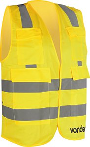 Colete refletivo tipo blusão, com bolso, amarelo, CV 106 VONDER
