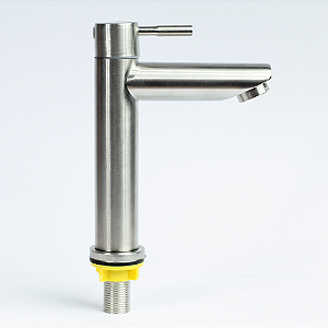 Torneira Banheiro Luxo Aço Inox 304 1/4 de Volta (Prata)