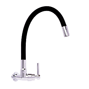 Torneira Cozinha Flexivel Fria Em ABS De Parede (Preta)
