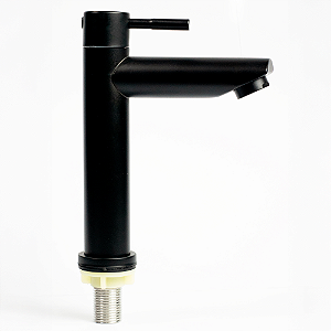 Torneira Banheiro Fria 1/4 De Volta (Preto Fosco)