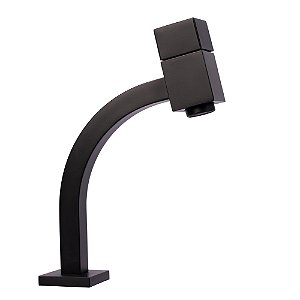 Torneira Quadrada Cuba Fria 45 Graus Baixa (Preto Fosco)