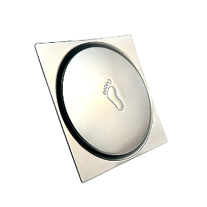 Ralo Inteligente Click Quadrado 10x10 Cm Inox P/ Banheiro