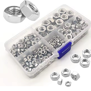 KIT 220 PORCAS HEXAGONAIS SEXTAVADA AÇO INOX M3 M4 M5 M6 M8