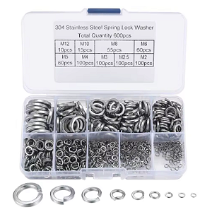 KIT 600 ARRUELAS PRESSAO INOX M2 M2.5 M3 M4 M5 M6 M8 M10 M12