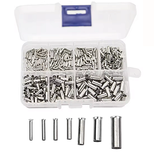 Kit 600 Terminal Fio Cabo Cobre Tubular 0.5 A 6mm 22-10 Awg