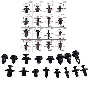Kit 620 Presilhas Clipes Grampos Fixadores Automotivo Carro