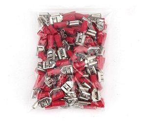 Kit 100 Peças Terminal Conector Fio Pre Isolado 1.5-2.5mm
