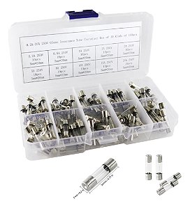 Fusível Fusíveis De Vidro 5x20 250v Kit Com 100 Pçs Variados