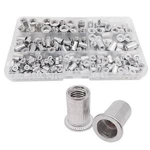 KIT 205 PORCAS REBITES DE ROSCA INTERNA ABA POPNUT ABA PLANA