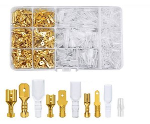 Kit 270 Conectores Terminais Plugs Eletricos Tipo Faston