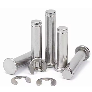 5 Pino PASSADOR Cabeça Plana M6 100MM ANEL EIXO CIRCLIP INOX