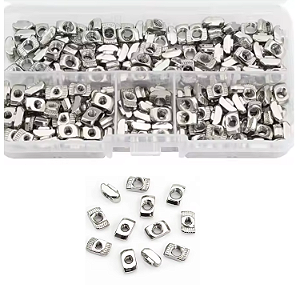 KIT 160 PORCAS DESLIZANTES MARTELO M3 M4 M5 INOX P/ PERFIL