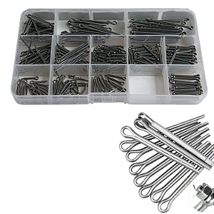 KIT 260 PINOS CONTRAPINOS ENGATE U TRAVA GANCHO EM INOX