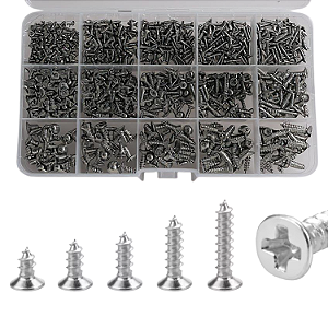 KIT 950 PARAFUSOS PHILIPS CABEÇA CHATA PLANA INOX M2 M3 M4