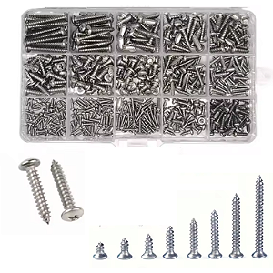 KIT 460 PARAFUSOS PHILIPS AUTOBROCANTES INOX M2 / M3 / M4