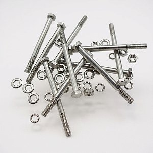 KIT 10 PARAFUSOS MEIA  ROSCA PARCIAL SEXTAVADO INOX M6*80MM