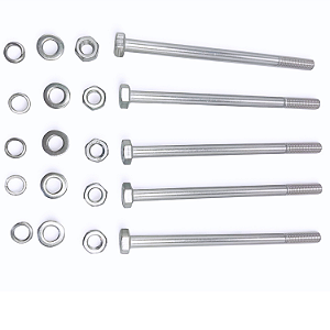 KIT 5 PARAFUSOS MEIA ROSCA PARCIAL SEXTAVADO INOX M8*120MM