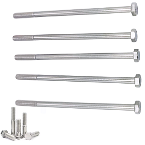 KIT 5 PARAFUSOS MEIA ROSCA  PARCIAL SEXTAVADO INOX M8*200MM