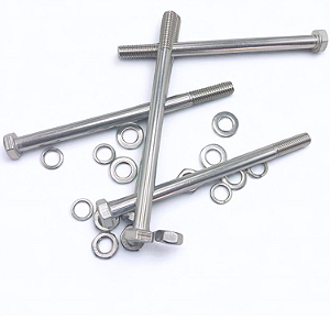 KIT 5 PARAFUSOS MEIA ROSCA PARCIAL SEXTAVADO INOX M10*120MM