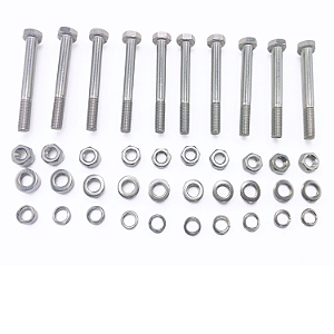KIT 10 PARAFUSOS MEIA ROSCA PARCIAL SEXTAVADO INOX M6*60MM