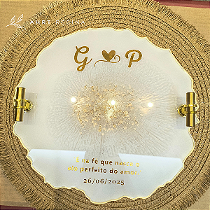 Bandeja geodo com alça personalizada