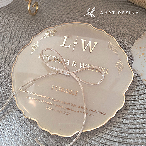 Porta-alianças geodo em resina 15 cm