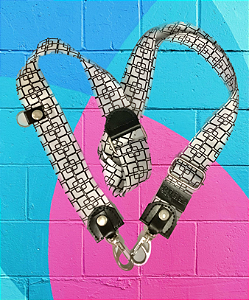 Alça para Bolsas Preto e Branco Quadrados