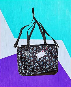 Bolsa Tote Renata Floral com fundo preto