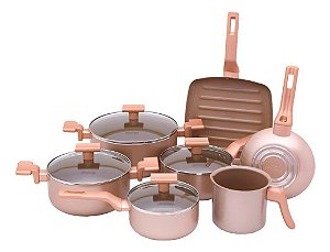 Jogo De Panelas Ceramica Antiaderentes 7 Pçs Sartin Mimo Style