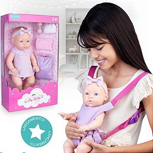Boneca Reborn Passeio Com Canguru De Bebê, Mamadeira Mágica - Pupee