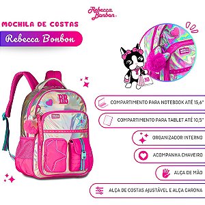 Kit Mochila Costas Escolar Rebecca Bonbon Holográfica Shine Com Estojo 2026