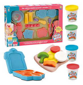 Kit Com Massinha-café Da Manhã-4 Potes+acessórios-divertoys