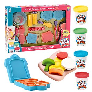 Kit Com Massinha-café Da Manhã-4 Potes+acessórios-divertoys