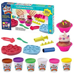 Confeitaria Cupcake Super Kit Massinha Acessórios Divertoys