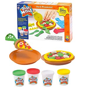Massinha De Modelar Pizzaria Divertida 4 Massinhas Divertoys