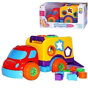 Brinquedo Didático Infantil De Encaixar Caminhão - Divertoys