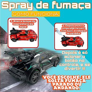Carrinho Controle Remoto Recarregável Solta Fumaça Com Led