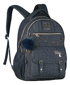 Mochila Escolar Juvenil Jeans Rebecca Bonbon 2026 Chaveiro