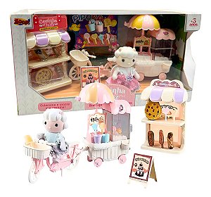 Coleção Casinha Feliz Brinquedo Barraquinha De Gostosuras Com Bonequinha Coelho
