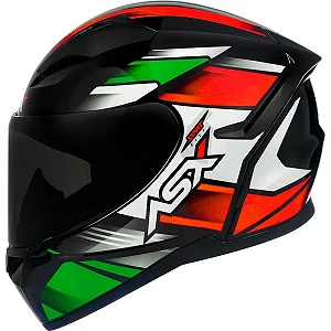 CAPACETE ASX CITY START BRILHO PRETO/VERMELHO/VERDE
